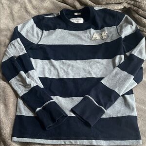 Abercrombie & Fitch Navy and Gray Striped Shirt
